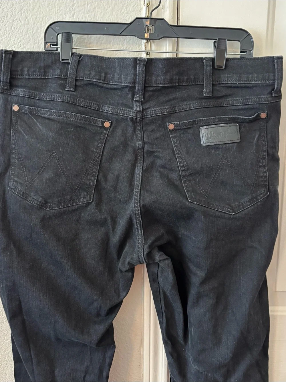 Wrangler Retro Slim Straight Black Jeans Size 38x34